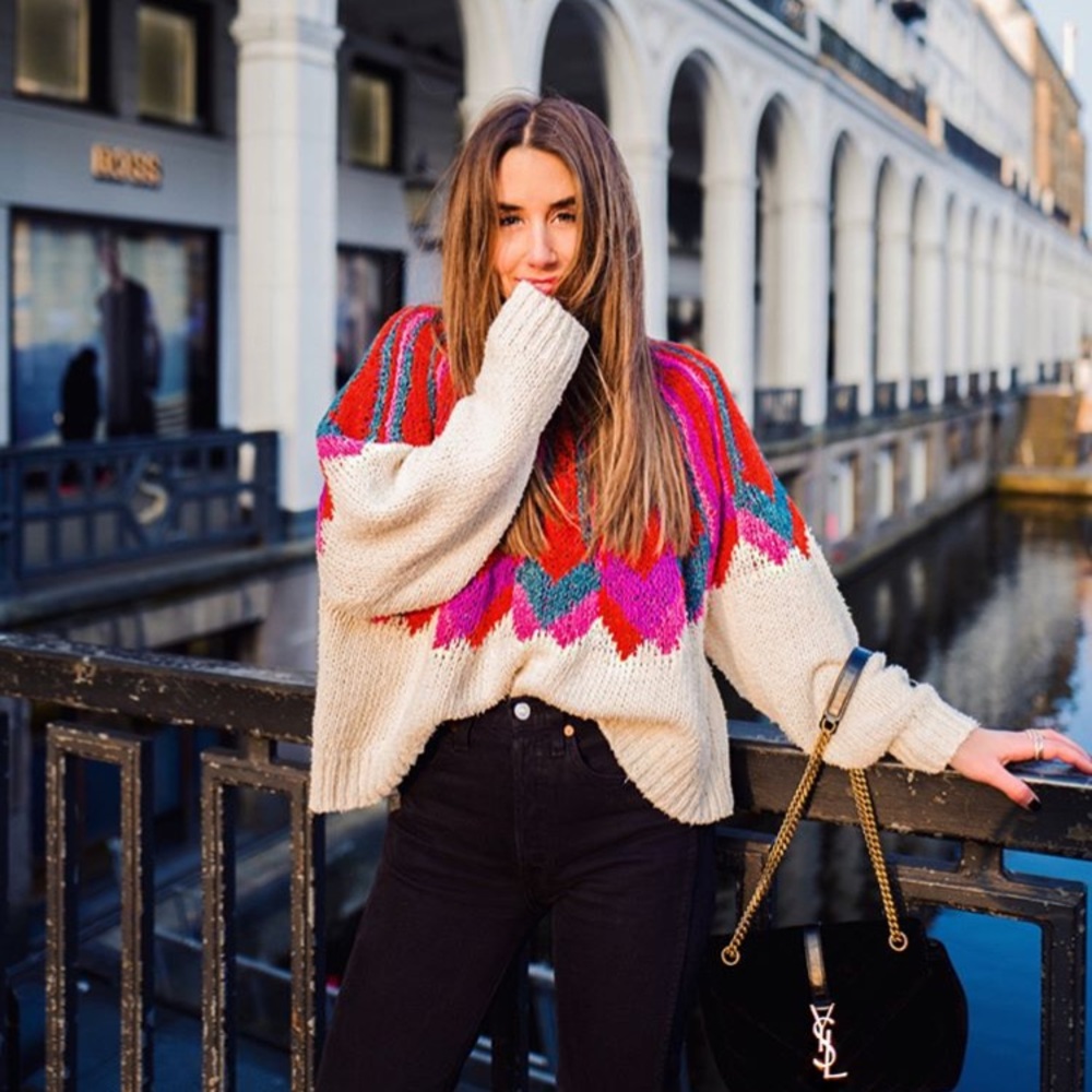 Zara multicolored jacquard sweater - Picture 2 of 8
